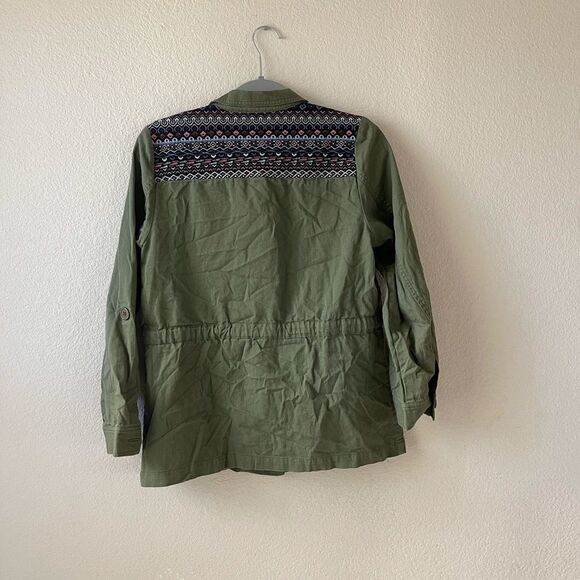 ModCloth olive green embroidered utility jacket - Picture 3 of 7